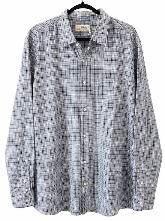 Faherty Other - NWT Faherty Sunwashed Chambray Shirt XXL Silver Falls Plaid Supima Cotton